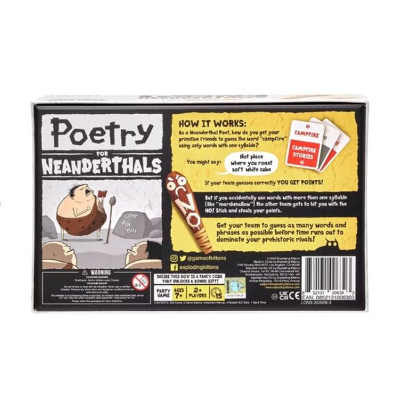 Poetry for Neanderthals by Exploding Kittens Board Game - Picture 2 of 6